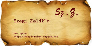 Szegi Zalán névjegykártya